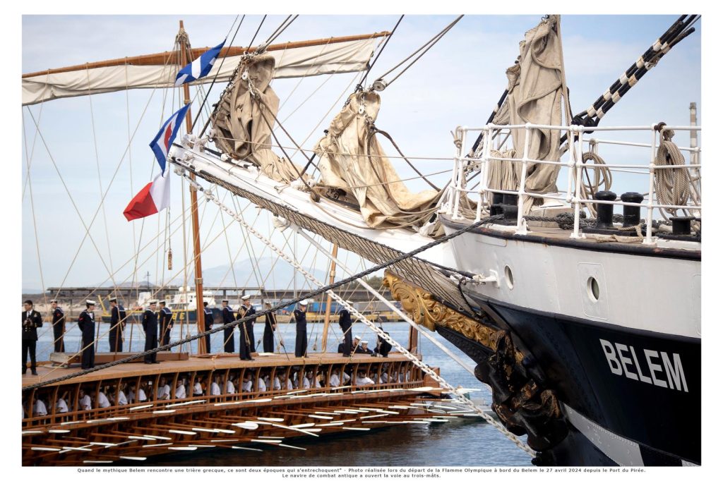 Quand le mythique Belem rencontre une trière grecque.