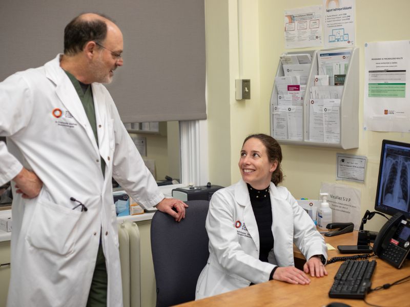 Dr François Maltais et Dre Andréanne Côté, co-titulaires de la Chaire de recherche en santé respiratoire, sur les maladies inflammatoires des voies aériennes, GSK-AZ.